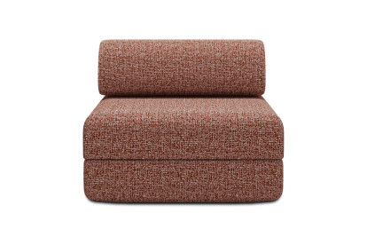 Fauteuil convertible et modulable, mousse écologique et assise ferme - Tissu tweed Rouge