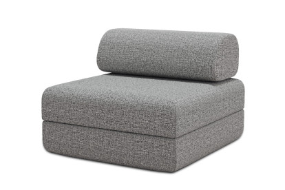 Fauteuil convertible et modulable, mousse écologique et assise ferme - Tissu tweed Gris