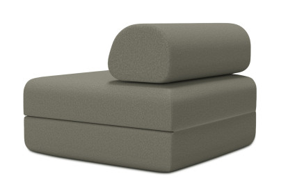 Fauteuil convertible et modulable, mousse écologique et assise ferme - Tissu lisse Taupe