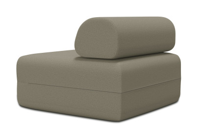 Fauteuil non convertible et modulable - Tissu lisse Taupe