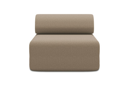 Fauteuil non convertible et modulable - Tissu lisse Marron