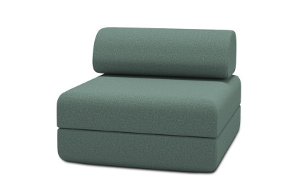 Fauteuil convertible et modulable, mousse écologique et assise ferme - Tissu lisse Vert
