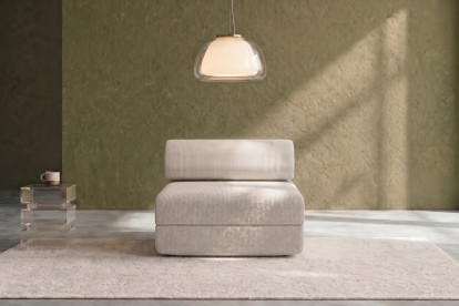 Fauteuil convertible et modulable, mousse écologique et assise ferme - Velours côtelé Blanc