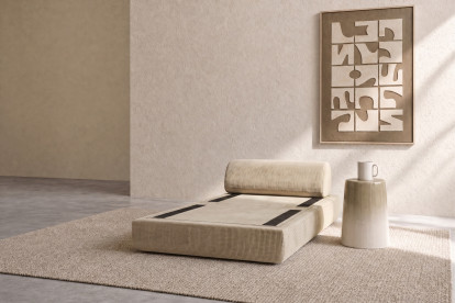 Fauteuil convertible et modulable, mousse écologique et assise ferme - Velours côtelé Beige
