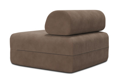 Fauteuil non convertible et modulable - Velours côtelé Taupe