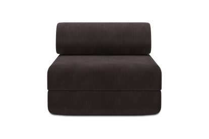 Fauteuil convertible et modulable, mousse écologique et assise ferme - Velours côtelé Marron