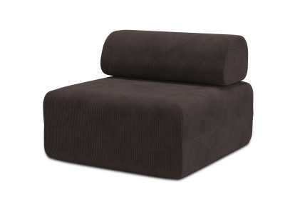 Fauteuil non convertible et modulable - Velours côtelé Marron