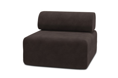 Fauteuil non convertible et modulable - Velours côtelé Marron
