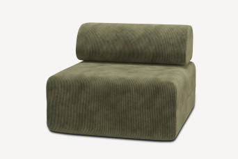 Fauteuil non convertible et modulable - Velours côtelé Vert