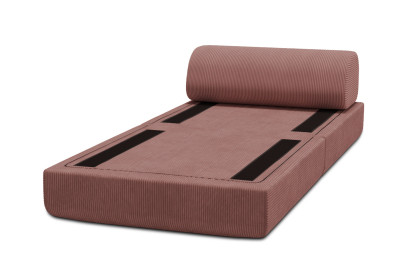 Fauteuil convertible et modulable, mousse écologique et assise ferme - Velours côtelé Rose