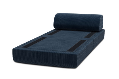 Fauteuil convertible et modulable, mousse écologique et assise ferme - Velours côtelé Bleu
