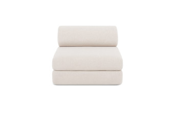 Fauteuil convertible et modulable, mousse écologique et assise ferme - Tissu extérieur Beige clair