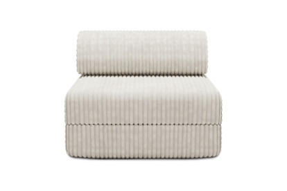Fauteuil convertible et modulable, mousse écologique et assise ferme - Velours côtelé XL Blanc