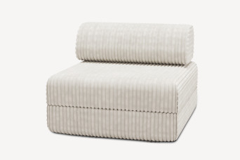 Fauteuil convertible et modulable, mousse écologique et assise ferme - Velours côtelé XL Blanc