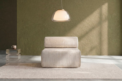 Fauteuil non convertible et modulable - Velours côtelé XL Blanc