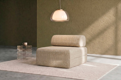 Fauteuil non convertible et modulable - Velours côtelé XL Beige