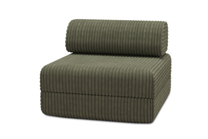 Fauteuil convertible et modulable, mousse écologique et assise ferme - Velours côtelé XL Vert