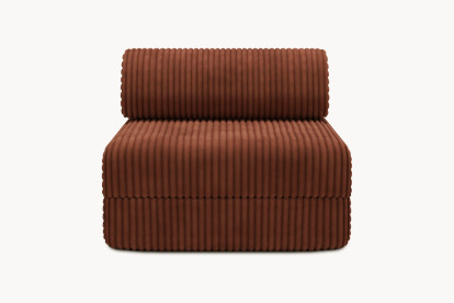 Fauteuil convertible et modulable, mousse écologique et assise ferme - Velours côtelé XL Terracotta