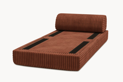 Fauteuil convertible et modulable, mousse écologique et assise ferme - Velours côtelé XL Terracotta