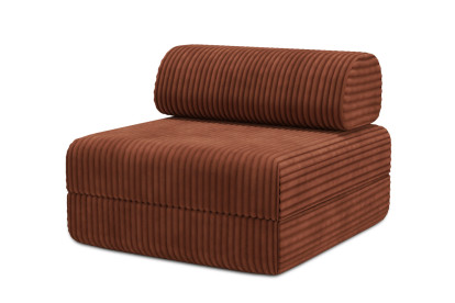 Fauteuil convertible et modulable, mousse écologique et assise ferme - Velours côtelé XL Terracotta