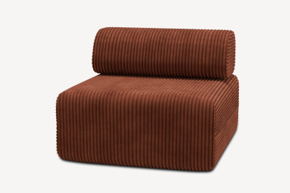 Fauteuil non convertible et modulable - Velours côtelé XL Terracotta