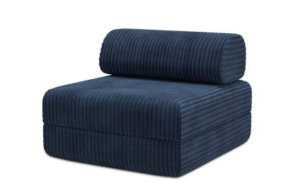 Fauteuil convertible et modulable, mousse écologique et assise ferme - Velours côtelé XL Bleu