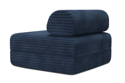 Fauteuil convertible et modulable, mousse écologique et assise ferme - Velours côtelé XL Bleu