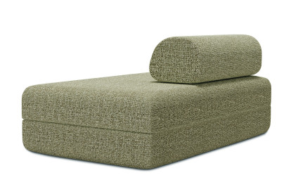 Canapé 2 places convertible et modulable, mousse écologique et assise ferme - Tissu tweed Vert