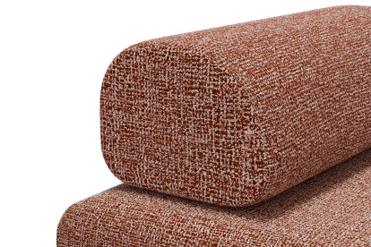 Canapé 2 places convertible et modulable, mousse écologique et assise ferme - Tissu tweed Rouge