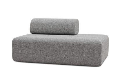 Canapé 2 places non convertible et modulable - Tissu tweed Gris