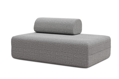 Canapé 2 places non convertible et modulable - Tissu tweed Gris
