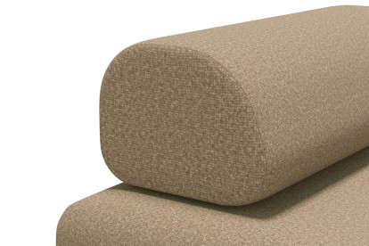 Canapé 2 places convertible et modulable, mousse écologique et assise ferme - Tissu lisse Marron