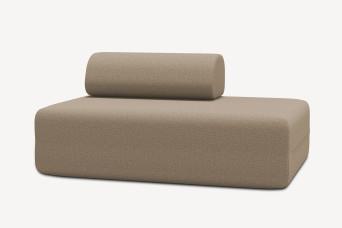 Canapé 2 places non convertible et modulable - Tissu lisse Marron