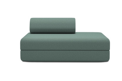 Canapé 2 places convertible et modulable, mousse écologique et assise ferme - Tissu lisse Vert