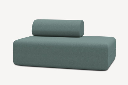 Canapé 2 places non convertible et modulable - Tissu lisse Vert
