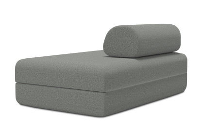 Canapé 2 places convertible et modulable, mousse écologique et assise ferme - Tissu lisse Gris