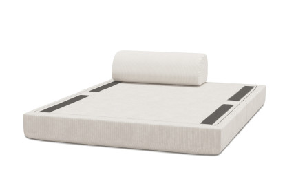 Canapé 2 places convertible et modulable, mousse écologique et assise ferme - Velours côtelé Blanc