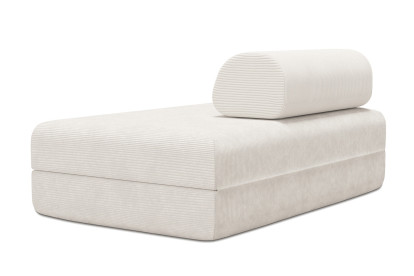 Canapé 2 places convertible et modulable, mousse écologique et assise ferme - Velours côtelé Blanc