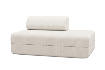 Canapé 2 places convertible et modulable, mousse écologique et assise ferme - Velours côtelé Blanc