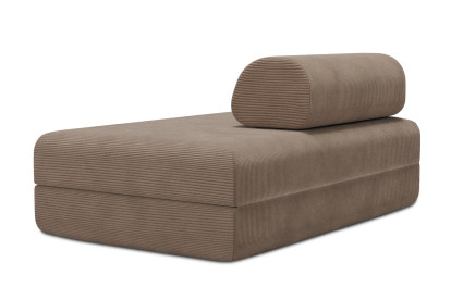 Canapé 2 places convertible et modulable, mousse écologique et assise ferme - Velours côtelé Taupe