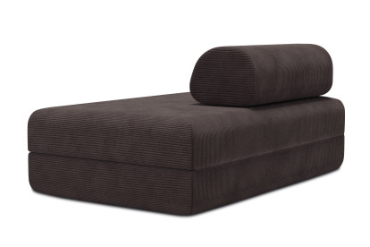 Canapé 2 places convertible et modulable, mousse écologique et assise ferme - Velours côtelé Marron