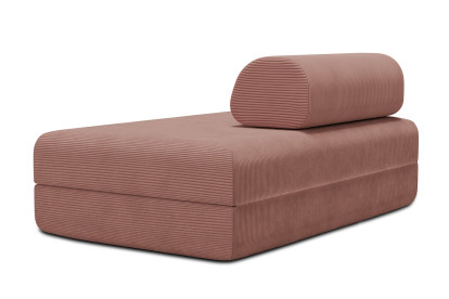 Canapé 2 places convertible et modulable, mousse écologique et assise ferme - Velours côtelé Rose