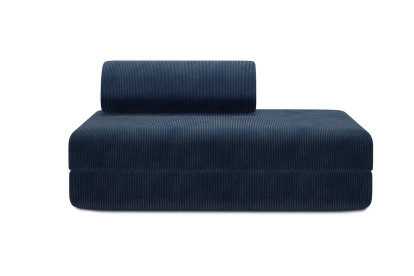 Canapé 2 places convertible et modulable, mousse écologique et assise ferme - Velours côtelé Bleu