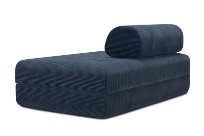 Canapé 2 places convertible et modulable, mousse écologique et assise ferme - Velours côtelé Bleu