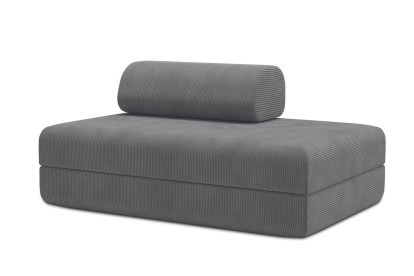 Canapé 2 places convertible et modulable, mousse écologique et assise ferme - Velours côtelé Gris