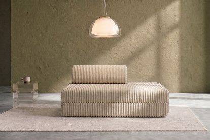 Canapé 2 places convertible et modulable, mousse écologique et assise ferme - Velours côtelé XL Beige