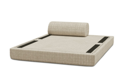 Canapé 2 places convertible et modulable, mousse écologique et assise ferme - Velours côtelé XL Beige