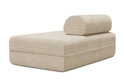 Canapé 2 places convertible et modulable, mousse écologique et assise ferme - Velours côtelé XL Beige