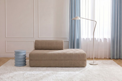 Canapé 2 places convertible et modulable, mousse écologique et assise ferme - Velours côtelé XL Marron