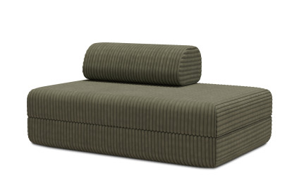 Canapé 2 places convertible et modulable, mousse écologique et assise ferme - Velours côtelé XL Vert